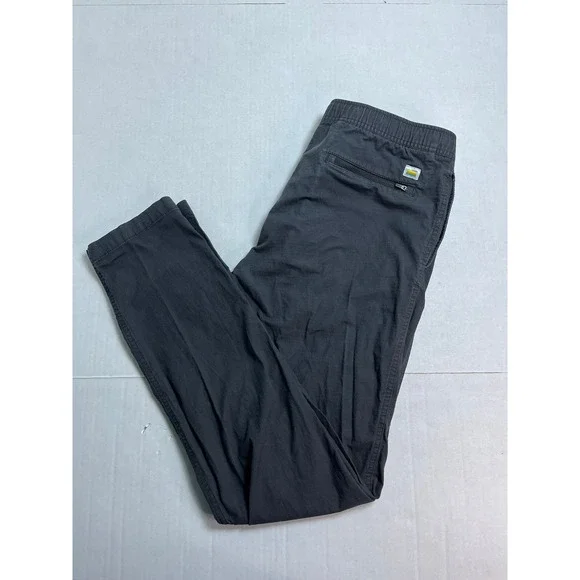 Vuori Ripstop Pants Men LG Charcoal Ripstop Climber Drawstring Zip Pocket V412 - Picture 2 of 5